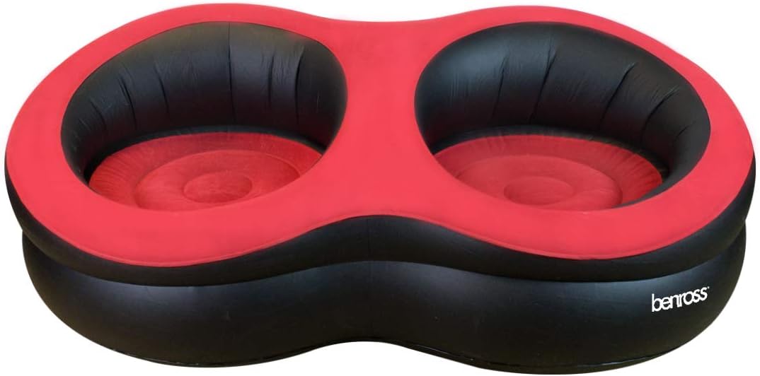 Latex Love The Movie Inflatable Double Chair, 150 x 85 x 53 cm, Black