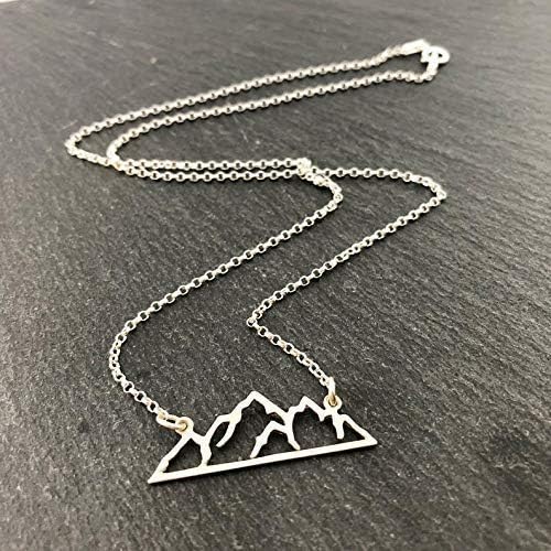 Miniatura 2 de Move Mountains • Sterling Silver Mountain Necklace • Climber Gifts • Encouragement Gifts for Women • Strength Sobriety Recovery Sponsee •