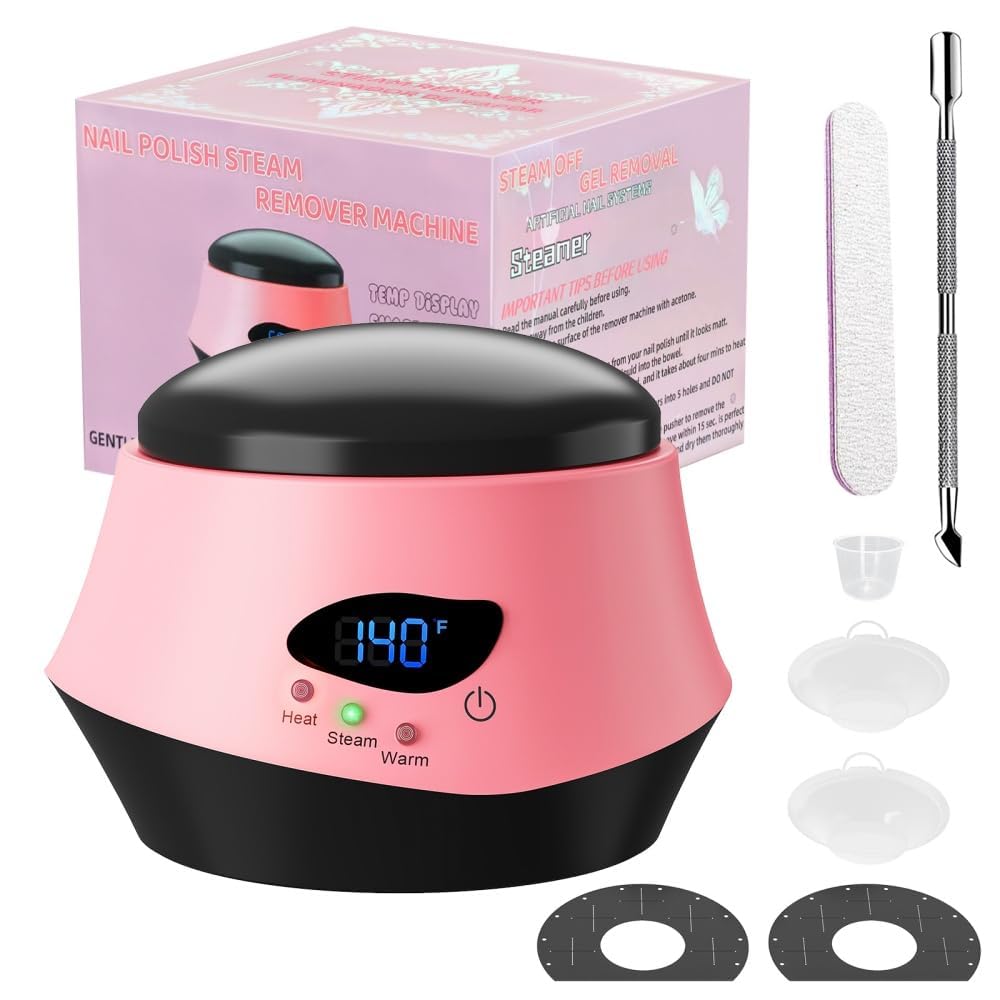 Macchina per la rimozione dello smalto per unghie, per rimuovere lo smalto elettrico, portatile, automatico, per uso domestico e salone (rosa, 1)