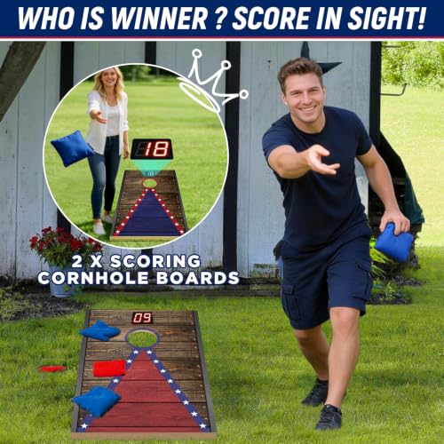 Electronic Cornhole Board Set-Automatic Scoring Corn Hole Game (4x2ft) - image 5