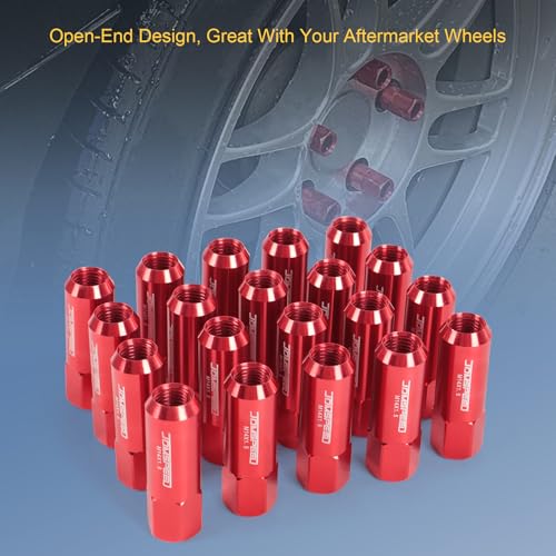 Image of JDMSPEED New Red 20PCS M14X1.5 60MM Extended Forged Aluminum Tuner Racing Lug Nut