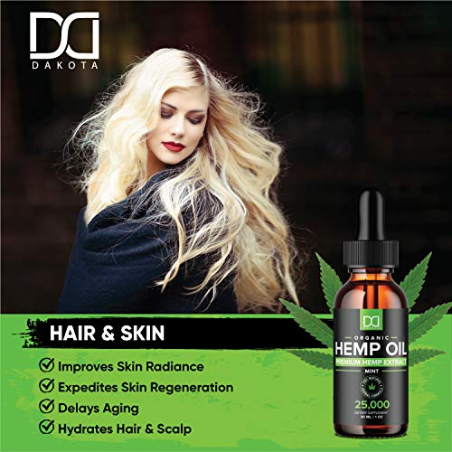 (2 Pack) 25000MG Hemp Oil for Pain Relief Anxiety Sleep Mood Stress 50,000mg Total - Aceite de Cáñamo, l\'huile de chanvre, Immune Support - Best Pure Natural Organic Hemp Seed Extract Tincture Drops - Thumbnail 4