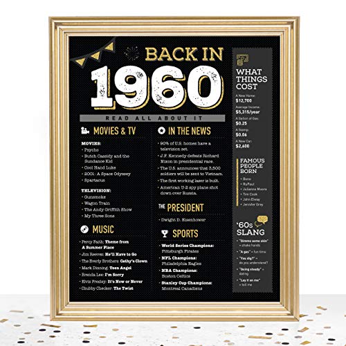 GoodSite Brands 60th Birthday Decorations Anniversary Centerpiece Gifts for Women Men | 8x10