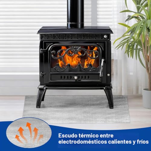 Miniatura 6 de Mslhub Esterilla De Protección Térmica Aluminizada, 60 X 300 Cm, Lámina De Protección Contra El Calor, Parte Trasera Autoadhesiva, Lámina Aislante Para Calefacción, Respaldo Adhesivo, Hoja De Fibra De