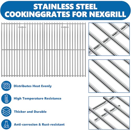 Image of Replacement Parts for Nexgrill 4-Burner 720-0830 720-0830H 720-0830D 720-0783C, Stainless Steel Grill Grate, Heat Shield Plates, Burner Tubes, Igniters Kit for Cuisinart CGG-7400 Replacement Parts