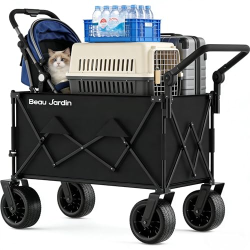BEAU JARDIN XXL Klappbarer Bollerwagen – 300L 250KG Tragfähigkeit,...