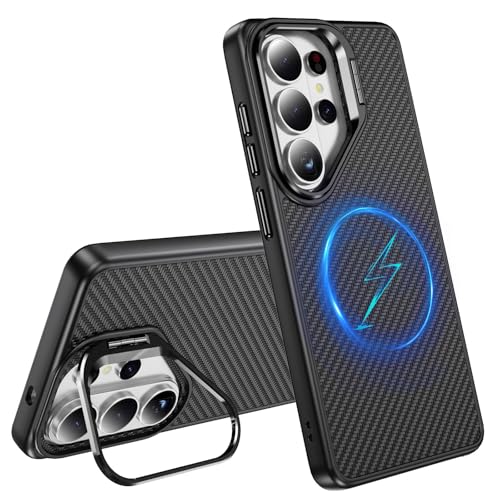 Coque en fibre de carbone pour Samsung S23 Ultra MagSafe finition premium élégante