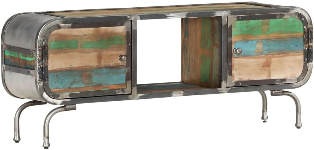 TV Cabinet Multicolor,Media Cabinet,Storage Cabinet,Entertainment Cabinet,Wooden TV Cabinet,Living Room Furniture,for Living Room,Lounge,Activity Room,43.3"x11.8"x16.5" Solid Wood Reclaimed