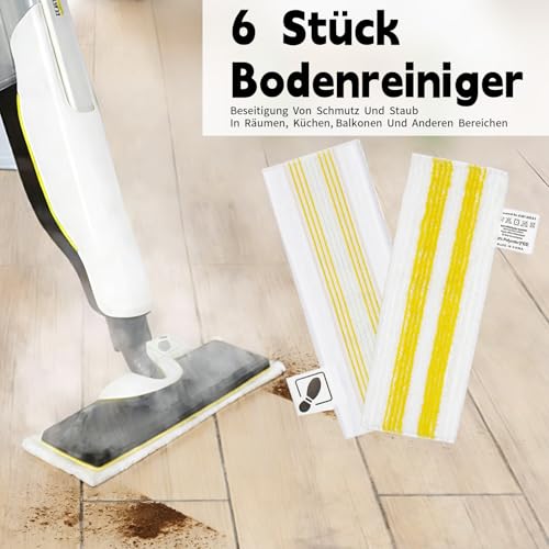 10 Stück Ersatz Mikrofaser Bodentücher Set für Kärcher Dampfreiniger, Mikrofaser Ersatzpads Kompatibel mit EasyFix SC1, SC2, SC3, SC4, SC5 Dampfreiniger(6Bodendüse + 4Handdüsen)