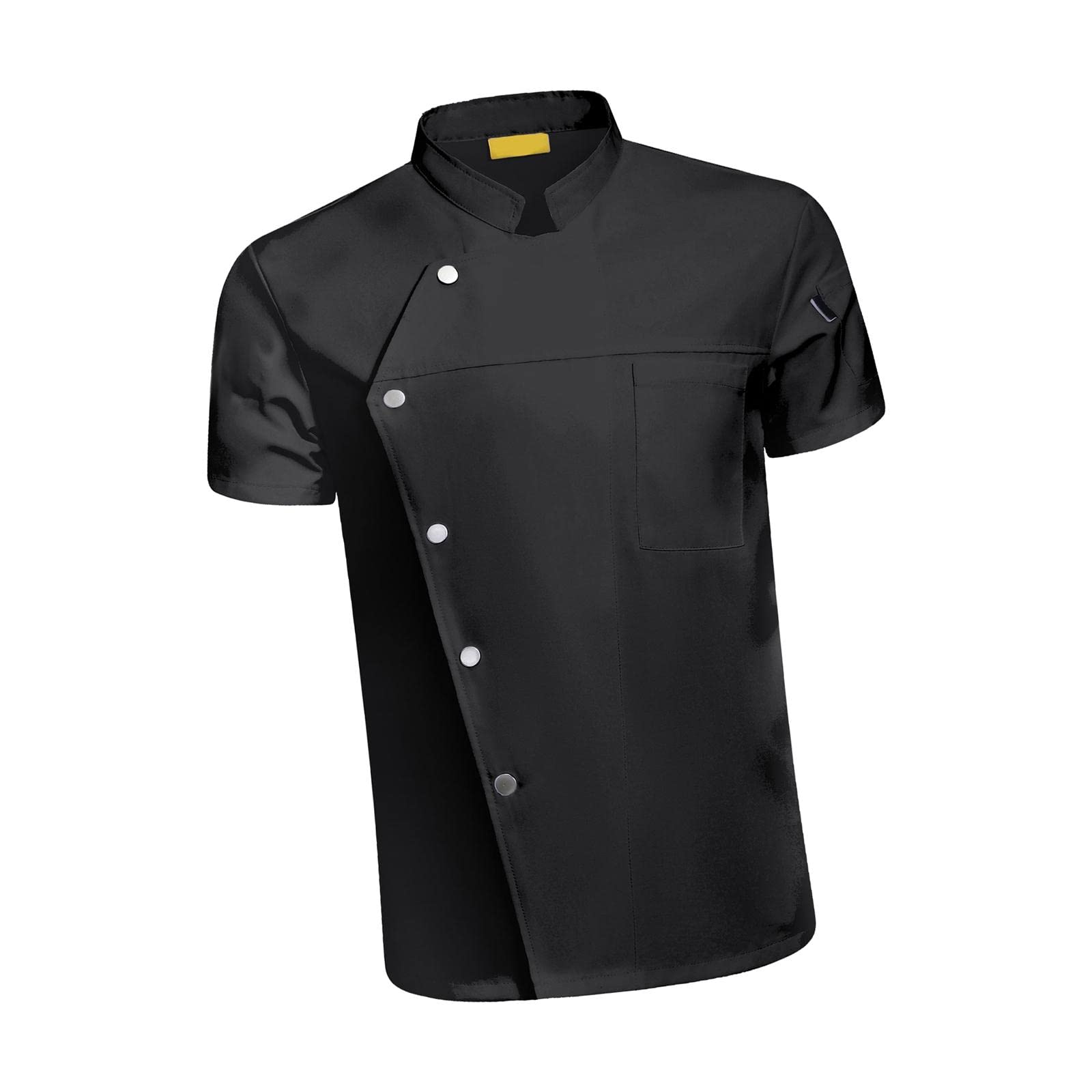 Kochjacke Kurzarm Unisex Berufsbekleidung Gastronomie Arbeitskleidung mit Knopfleiste Und Brusttasche Atmungsaktiv Bequem für Restaurant Hotel Küche C