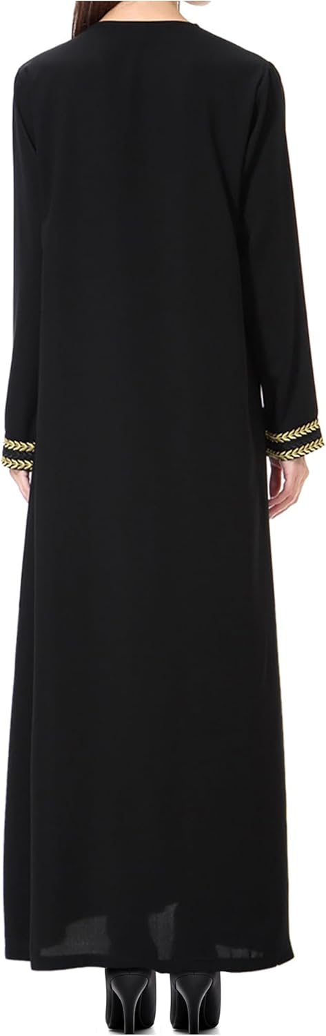 WSPLYSPJY Embroidered Abaya Muslim Dresses for Women Maxi Long Sleeve Prayer Clothes Middle Eastern Kaftans