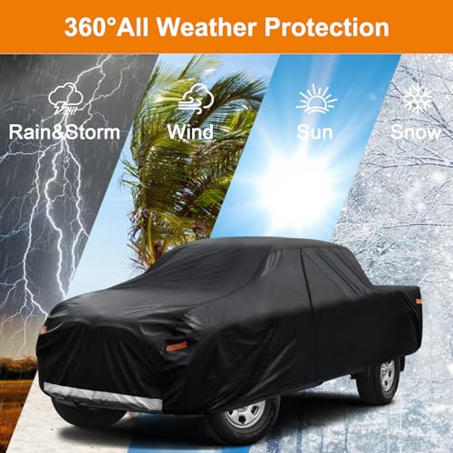 Image of Kayme Truck Cover Custom Fit GMC Sierra(2002-2025) Double /Extended /Crew Cab SB. Full Exterior Heavy Duty Outdoor Pickup Truck Car Cover Waterproof All Weather.Car Tarp for Wind Sun Dust Protection.