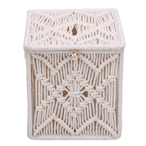 CHEOTIME Tissue Box Cover, Macrame Square Open Top...