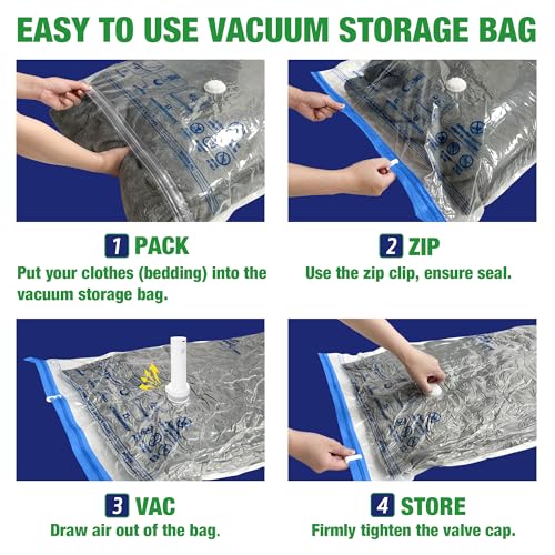 Image of Travel Vacuum Bags with Electric Pump, Vacuum Travel Bags for Luggage and Suitcase, Combo 12 Pack