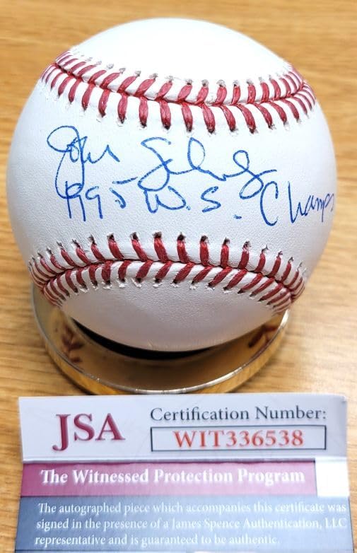 Autographed John Schuerholz "1995 WS Champs" Official Rawlings Major League Baseball with JSA COA