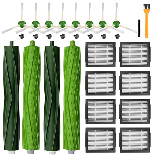 Anbowe Replacement Parts for Roomba iRobot i7 i7+ i3 i3+ i4 i4+ i5 i5+ i6 i6+ i8 i8+ i5+,e5 e6 e7 and Plus Version,2 Set Rubber Brush,8 Side Brush,8 Filters