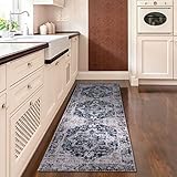 Taleta Kalina Teppich Läufer, Orientalischer Küchenläufer, Vintage Teppich Faltbar, Waschbarer Orientteppich Kurzflor für Flur, Schlafzimmer, Kücher, Büro, Esszimmer, Beige,80x300cm