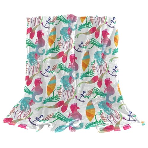 Couverture polaire algue ultra douce et chaude, plaid microfibre hypoallergénique