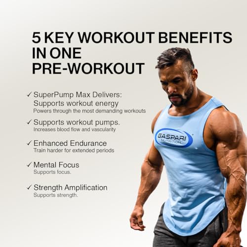 Image of Gaspari Nutrition SuperPump MAX, The Ultimate Pre Workout Powder, Sustained Energy Preworkout, Nitric Oxide Booster, Muscle Growth, Recovery & Replenishes Electrolytes (40 Serving, Orange Cooler)
