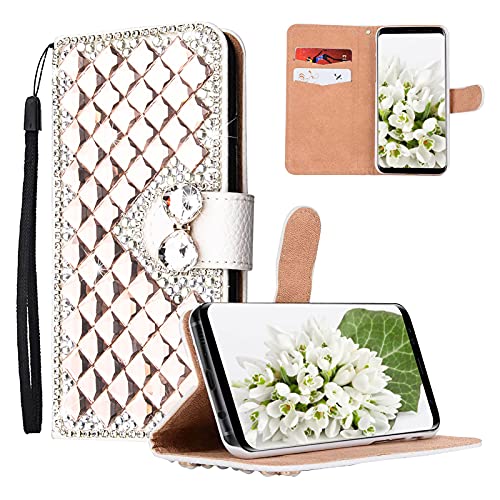 Housse Google Pixel 7A magnétique avec porte-cartes et strass brillants