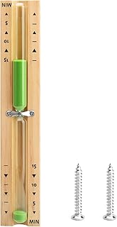 Sanduhr Sauna Timing Zubehör Timer 15 Minuten, Küchentimer Hitzebeständig Sauna Sanduhr Uhr aus Holz Grün Sand