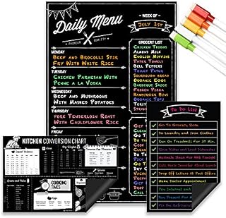Magnetic Dry Erase Menu Board, Kitchen Conversion and to Do List Set