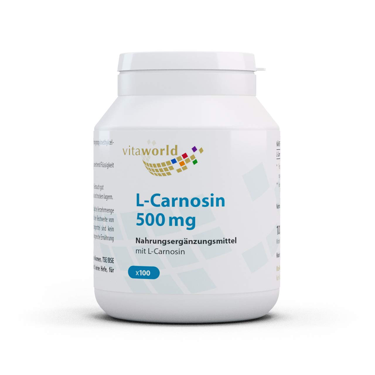 Pack De 3 Flacons De L-Carnitine 500mg Vita World - 100 Capsules Chacun - Haute Biodisponibilité