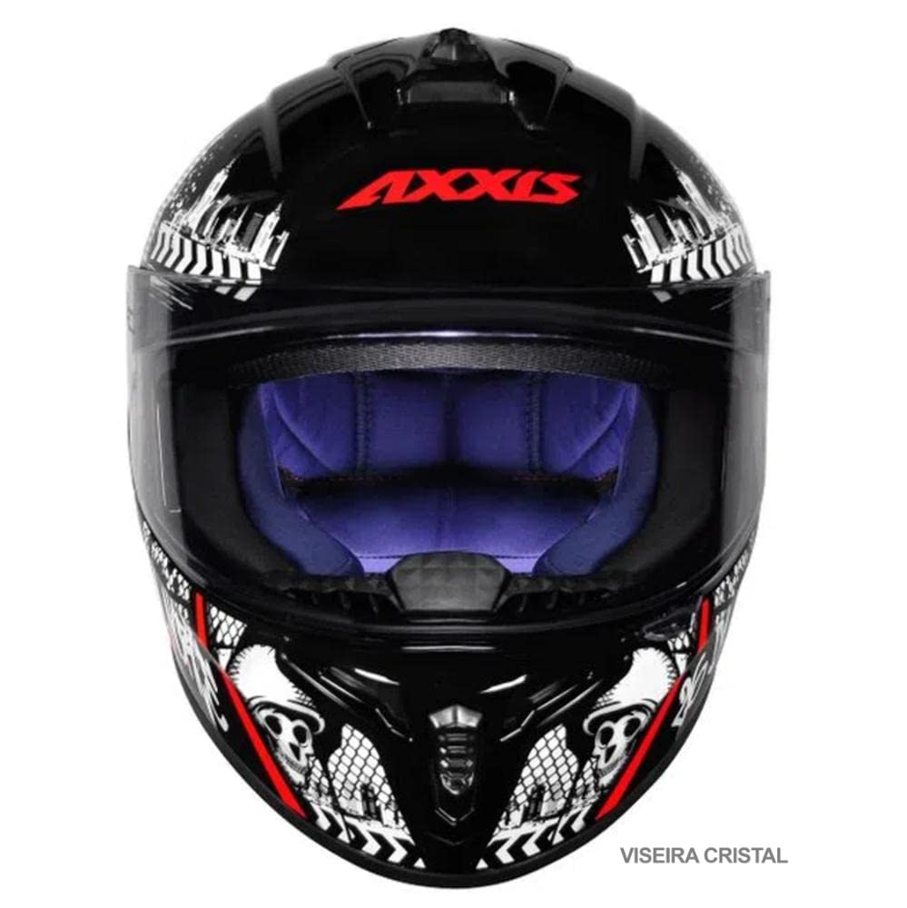 Capacete Axxis Draken 26 da Norte New Gloss - Preto/Vermelho - 56