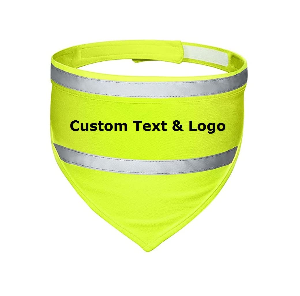 Muka Pañuelo para perros, Bufanda reflectante impresa personalizada de la seguridad de la bandana del animal doméstico con el texto y el logotipo personalizado