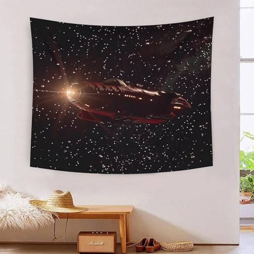 Tapisserie vaisseau spatial 3D pour rénover la déco d'un dortoir sans peindre