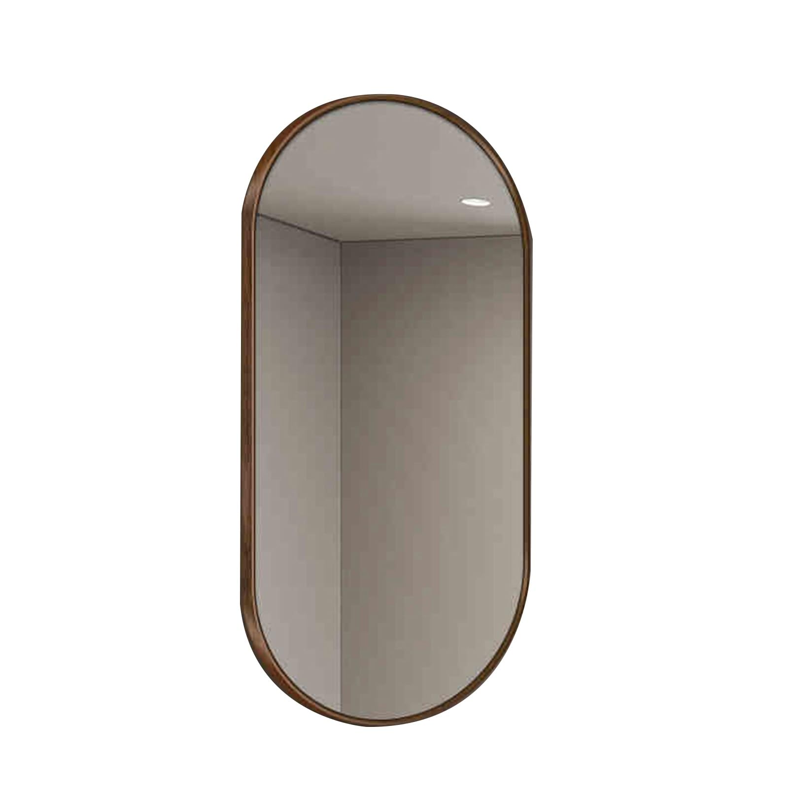 Miroir d'angle ovale pour salle de bain pivotant évitant les ombres