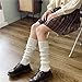 ZQFFB Leg Warmers Kawaii Black White Goth Stacked Leg Warmer of Japanese Style for Women 80s Party Sports Y2k Fashion