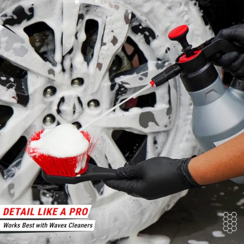 Image of Wavex Tyre & Heavy Duty Cleaning Brush for Car & Bike Detailing | Stiff PP Bristles | Heavy Duty Scrubbing Brush for Tyres, Floor Mats, Foot Mats & Hard Surfaces