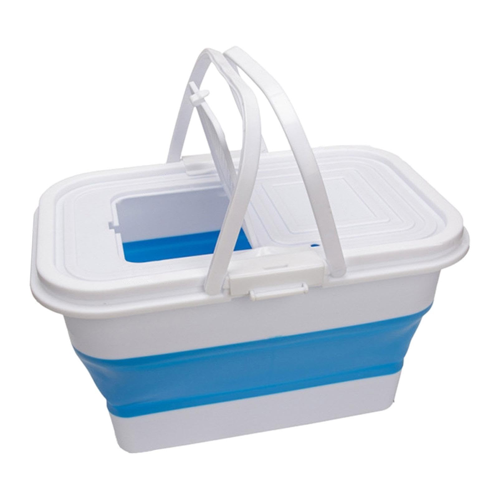 SKUDA Seau Pliable Pêche 10/12/20L – PVC Résistant, Maille Respirante, Trous De Drainage, Multi-usage