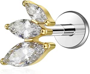 Amazon.com: ENONTY 1pcs 16G 18G G23 Titanium Threadless Labret Studs ...