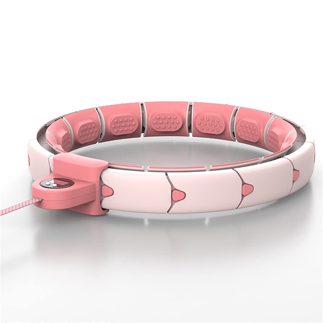 Hula Hula Portata con CONTATORE, 12 Nodi Rimovibili Non Cadenti Hoola Hoops, Largo Cerchio di Esercizio Regolabile con Massaggio A 360 Gradi per Adulti E Perdita di Peso per Bambini,Rosa