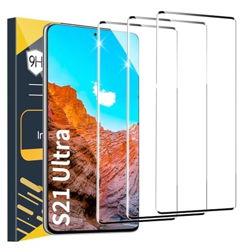 Arshek 3 Pack Galaxy S21 Ultra Screen Protector, 9H Tempered Glass, Ultrasonic Fingerprint Support, 3D Curved,HD Clear Scratch Resistant for Samsung Galaxy S21 Ultra 5G Glass Screen Protector