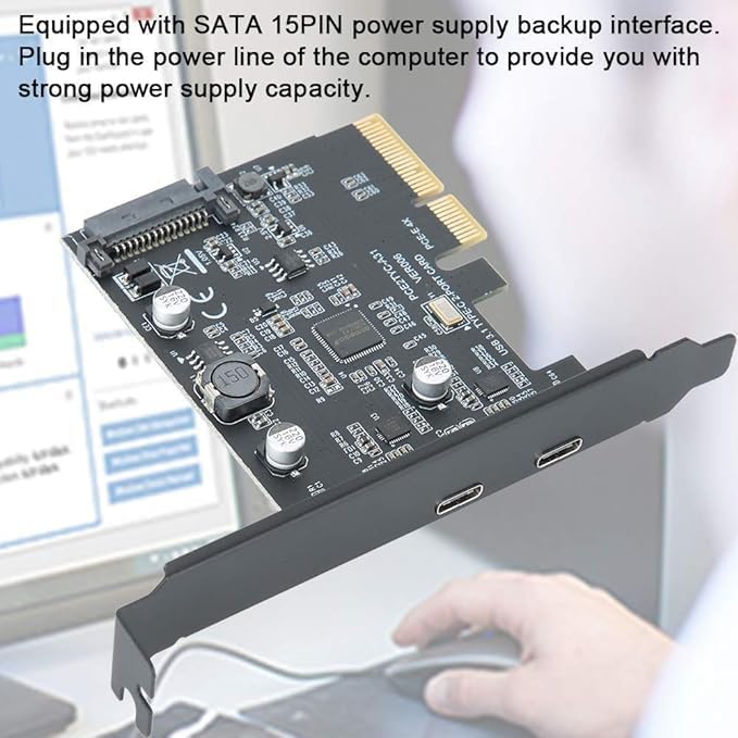 HUB Da PCI-E A USB 3.2 A 7 Porte, Scheda Di Espansione PCIE, Scheda Adattatore Extender PCI HUB Da PCI-E A USB 3.2 A 7 Porte, Scheda Di Espansione PCIE, Scheda Adattatore Extender PCI