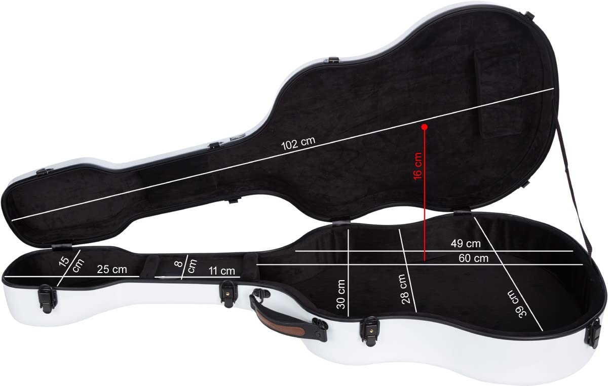 M-Case Gitarrenkoffer für Klassische Gitarre 39” - 4/4 Fiberglass Ultra Light weiß