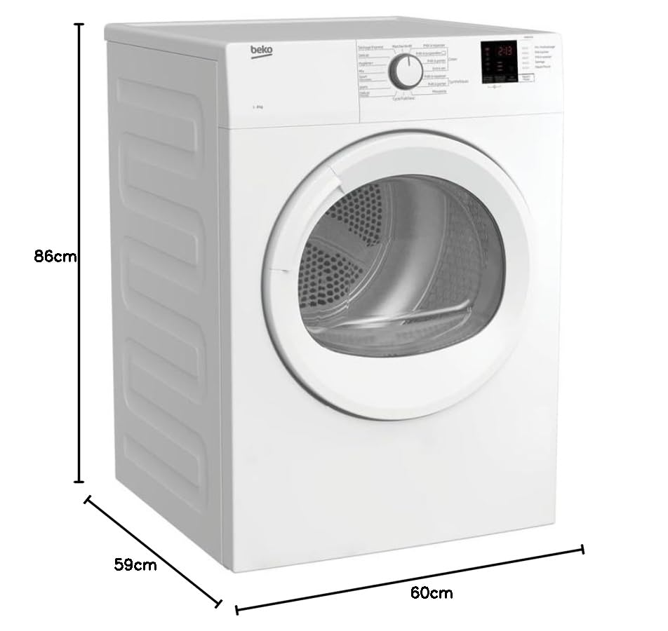 BEKO DA8013PA - Sèche-linge 8kg - 15 programmes - évacuation - blanc – Image 6