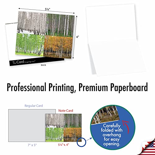 Image of The Best Card Company - 10 Beautiful Note Cards Blank (4 x 5.12 Inch) - Fall and Autumn Season, Boxed Notecard Assortment - Four Seasons M6489OCB