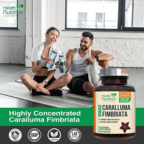Caralluma Fimbriata Extract 1200 Mg - Maximum Strength Natural Endurance Support, Best Vegan Caps For Women And Men - 240 Capsules #TOP3