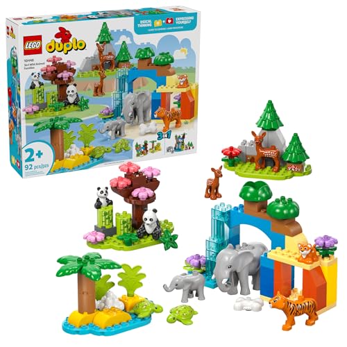 LEGO DUPLO Town 3 in 1 Wild Animal Families Building Toy Playset with 10 Figures - image 1