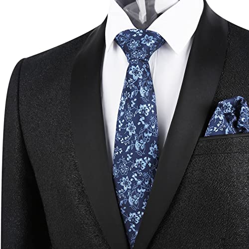 Image of Alizeal Mens 3.15inches Leaf Flower Pattern Tie Set