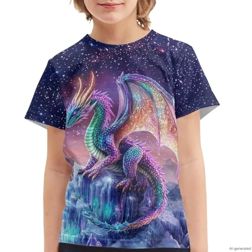 Image of WELLFLYHOM Kids Tshirts Girls Boys Short Sleeve Crewneck Tees Shirts Casual Sport Pullover Tops Size 3-16 Years