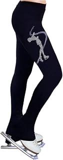 WEIWEI Adult Kids Ice Skating Pants Figure Skate Trousers Legging Skate Training Tights with Fleece Lining Activewear Equipment,black 1,130cm