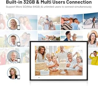 Anna Bella Cornice Digitale WiFi 10,1 Pollici, Cornice Elettronica 1280x800 HD, Memoria 32GB, Rotazione Automatica, Touchscreen Intelligente, Configurazione Remota Facile tramite App AiMOR