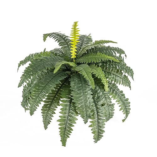 Laelfe Plantas Artificiales Exterior Helecho Boston, 33 Inch Grandes Artificial Helechos Arbusto, Planta Artificial Helecho Boston de Falso para Interior Exterior Inicio Jardín Porche Boda Oficina