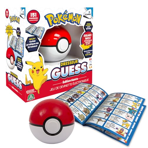 ZANZOON, Pokémon - Dresseur Guess Kanto (Version française), Jeu de société ludique et Amusant, Il Devine l'animal auquel tu penses, 1 Joueur, pour Les...