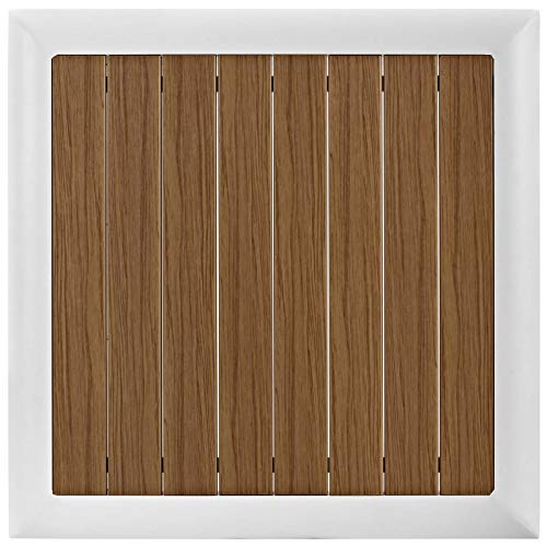 Modway Stance Outdoor Patio Contemporary Modern Wood Grain Aluminum Accent Side Table In White Natural #TOP2